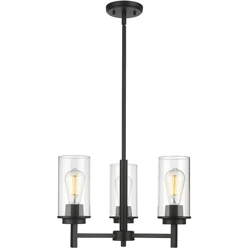 Janna 3 Light 18 inch Matte Black Chandelier Ceiling Light